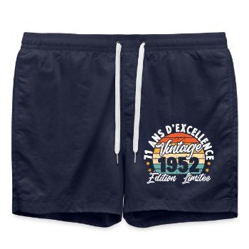 Vintage Cadeau D'anniversaire 71 Ans Vintage 1952 - Short de bain - bleu marine - Devant - AI Model Male 185 light (185cm)