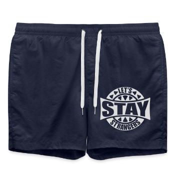 Citation Restons Strangers - Short de bain - bleu marine - Devant - AI Model Male 185 light (185cm)