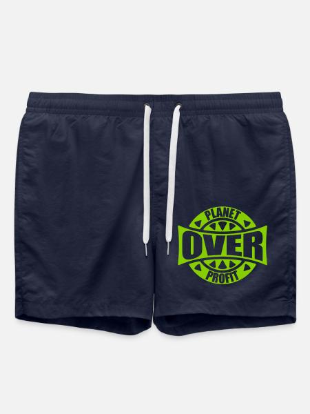 planet over profit quote - Swim Trunks - french navy