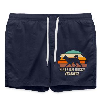 Siberian Husky Mom - Badeshorts - French Navy - Vorne - AI Model Male 185 light (185cm)