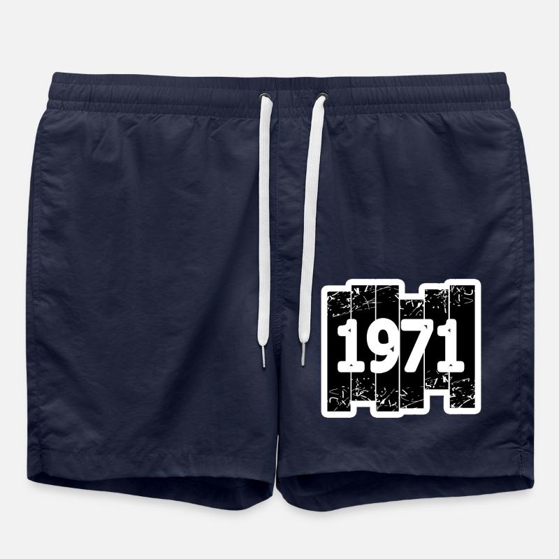 Né en 1971 - Short de bain - bleu marine