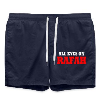 all eyes on rafah - Short de bain - bleu marine - Devant - AI Model Male 185 light (185cm)