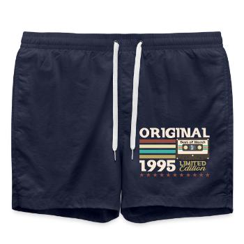 30th Birthday Cassette March 1995 - Swim Trunks - french navy - Front - AI Model Male 185 light (185cm)