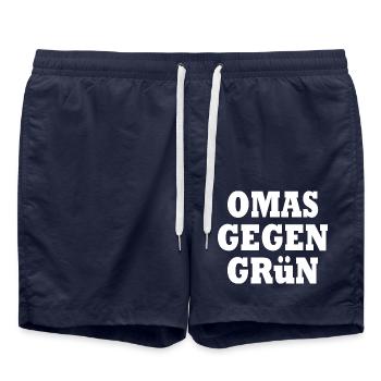 Omas gegen grün - Badeshorts - French Navy - Vorne - AI Model Male 185 light (185cm)