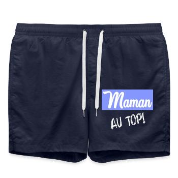 MAMAN. FÊTE DES MÈRES. BONNE FÊTE MAMAN - Short de bain - bleu marine - Devant - AI Model Male 185 light (185cm)