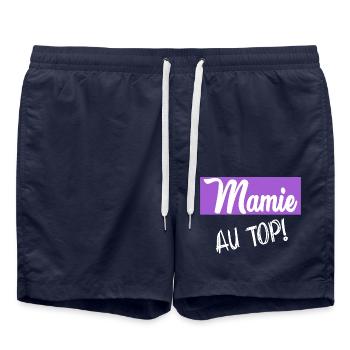 OMA. MUTTERTAG. ALLES GUTE ZUM GEBURTSTAG OMA. ICH LIEBE DICH - Badeshorts - French Navy - Vorne - AI Model Male 185 light (185cm)