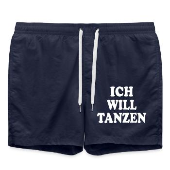 Ich will tanzen - Badeshorts - French Navy - Vorne - AI Model Male 185 light (185cm)