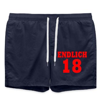 Endlich 18 - Badeshorts - French Navy - Vorne - AI Model Male 185 light (185cm)