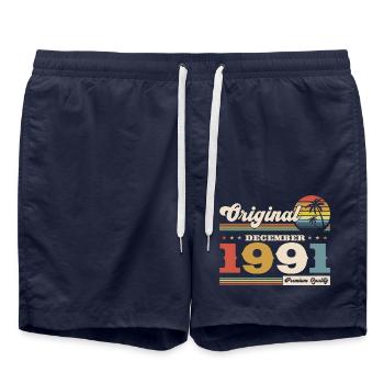 33rd Birthday Original December 1991 Volume 91 - Swim Trunks - french navy - Front - AI Model Male 185 light (185cm)