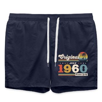 65th Birthday Original July Vintage 1960 - Swim Trunks - french navy - Front - AI Model Male 185 light (185cm)