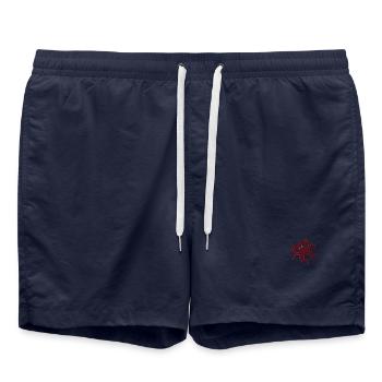 Oktopus bestickt - Badeshorts - French Navy - Vorne - AI Model Male 185 light (185cm)