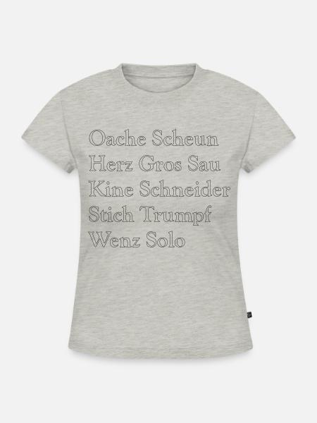 Schafkopf - SLIM FIT Frauen Organic T-Shirt - Grau meliert