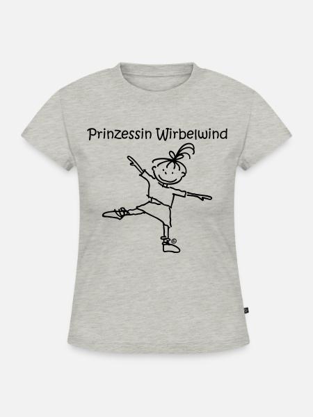 Prinzessin Wirbelwind - SLIM FIT Frauen Organic T-Shirt - Grau meliert