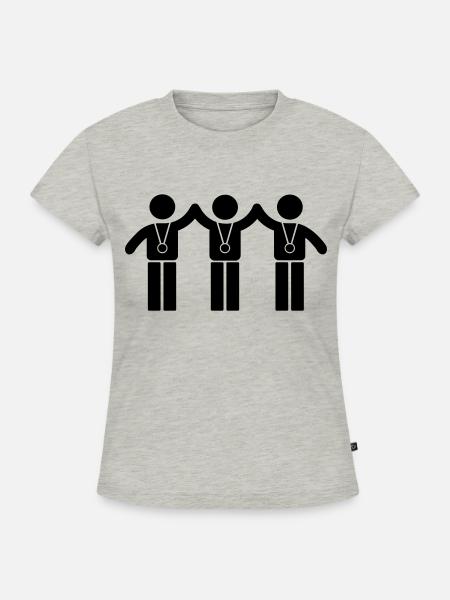 Teamwork - SLIM FIT Frauen Organic T-Shirt - Grau meliert