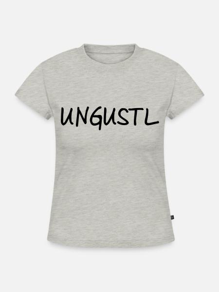 Ungustl – Wiener Dialekt - SLIM FIT Frauen Organic T-Shirt - Grau meliert