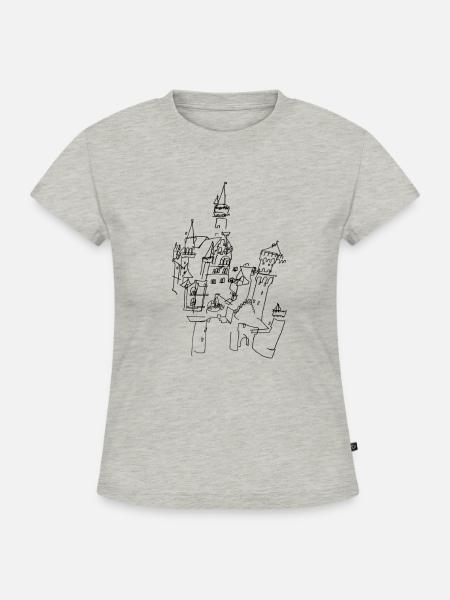 Schloss  - SLIM FIT Frauen Organic T-Shirt - Grau meliert