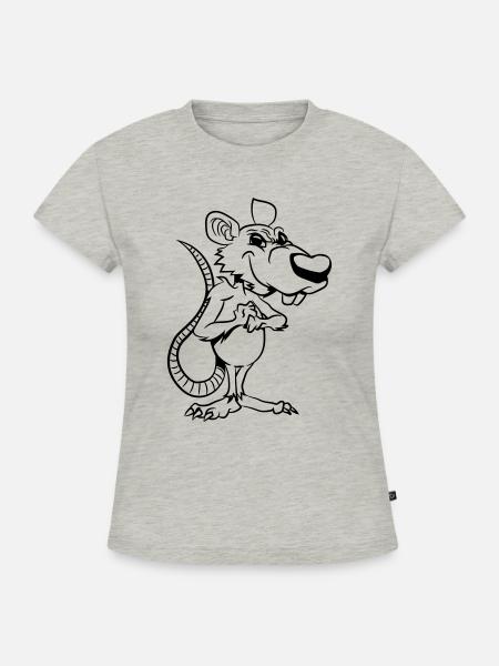 ratte fies gemein - SLIM FIT Frauen Organic T-Shirt - Grau meliert