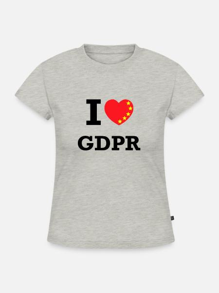 Ich liebe die GDPR - SLIM FIT Frauen Organic T-Shirt - Grau meliert