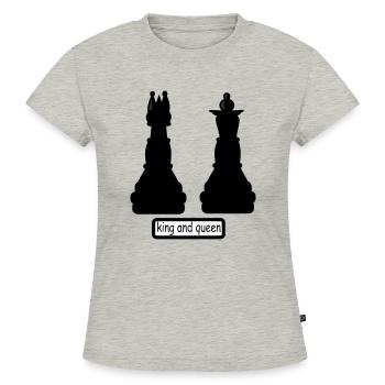king_and_queen - SLIM FIT Frauen Organic T-Shirt - Grau meliert - Vorne - Selfina (174cm)
