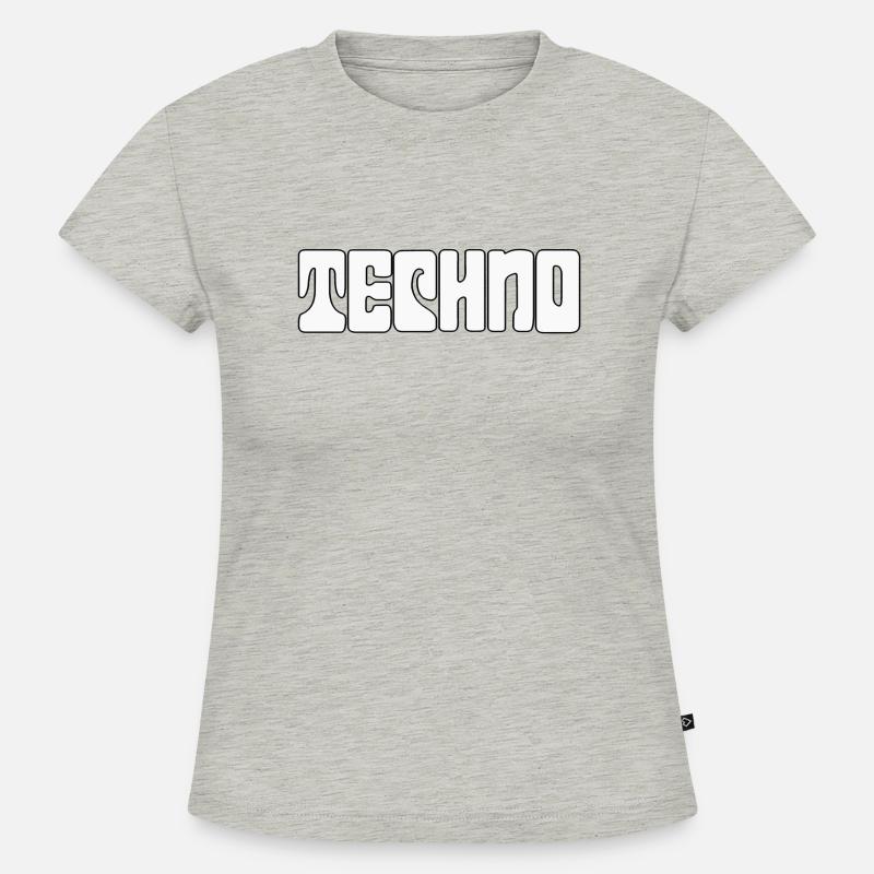 Futuristic Techno Pattern Tee - SLIM FIT Women's Organic T-Shirt - heather grey
