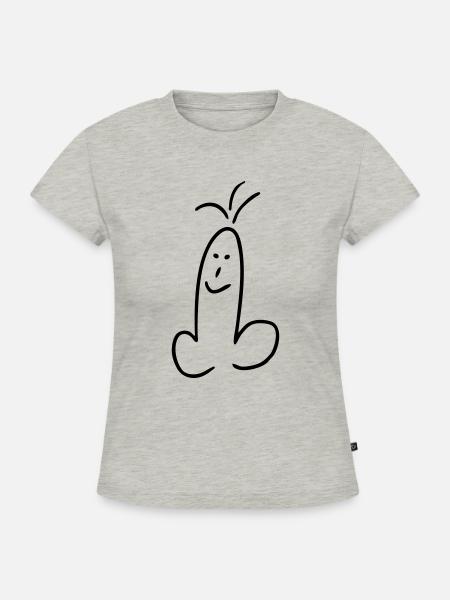 lustiger pimmel penis - SLIM FIT Frauen Organic T-Shirt - Grau meliert