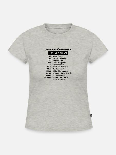 chat senioren - SLIM FIT Frauen Organic T-Shirt - Grau meliert
