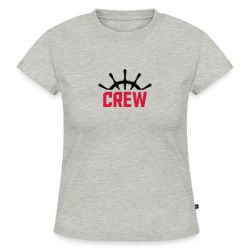 Conception de Steuerrad d'équipage - T-shirt bio SLIM FIT Femme - gris chiné - Devant - Selfina (174cm)