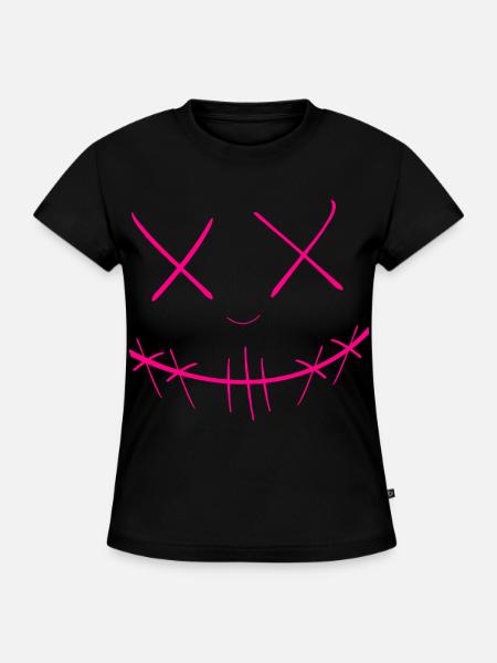 Gesicht - SLIM FIT Frauen Organic T-Shirt - Schwarz