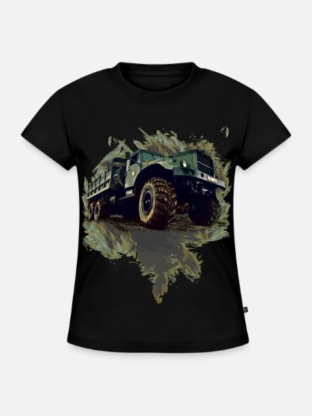 Kraz LKW - SLIM FIT Frauen Organic T-Shirt - Schwarz