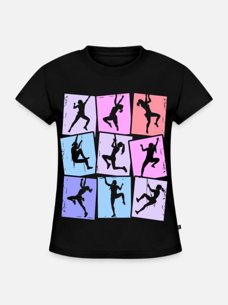 Klettern Berge Kletterer Bouldern Damen Mädchen - SLIM FIT Frauen Organic T-Shirt - Schwarz