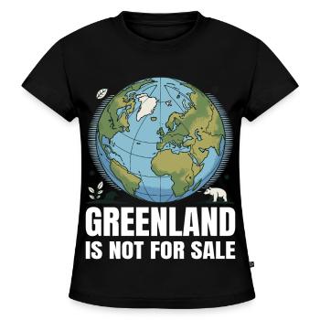 Greenland Is Not For Sale - SLIM FIT Frauen Organic T-Shirt - Schwarz - Vorne - Selfina (174cm)