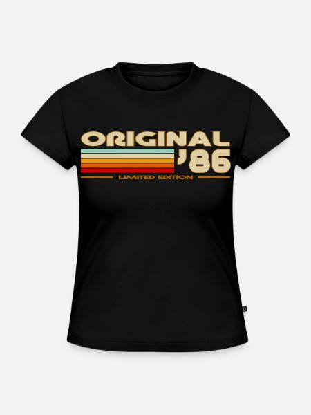 1986 - SLIM FIT Frauen Organic T-Shirt - Schwarz
