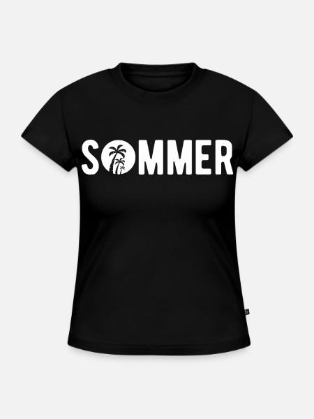 Endlich Sommer - SLIM FIT Frauen Organic T-Shirt - Schwarz