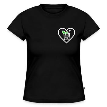 Mojito Herz Cocktail Minze Sommer Getränk - SLIM FIT Frauen Organic T-Shirt - Schwarz - Vorne - Selfina (174cm)