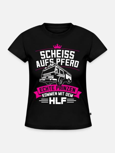 Feuerwehr HLF - SLIM FIT Frauen Organic T-Shirt - Schwarz