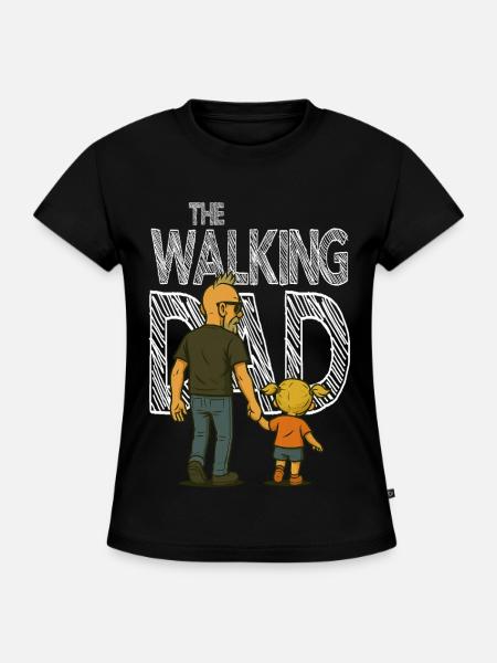 The Walking DAD - SLIM FIT Frauen Organic T-Shirt - Schwarz