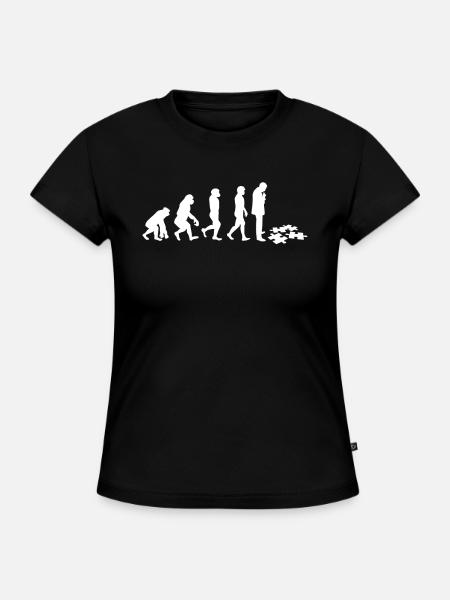 Jigsaw Puzzle - Puzzlen - Evolution - SLIM FIT Frauen Organic T-Shirt - Schwarz