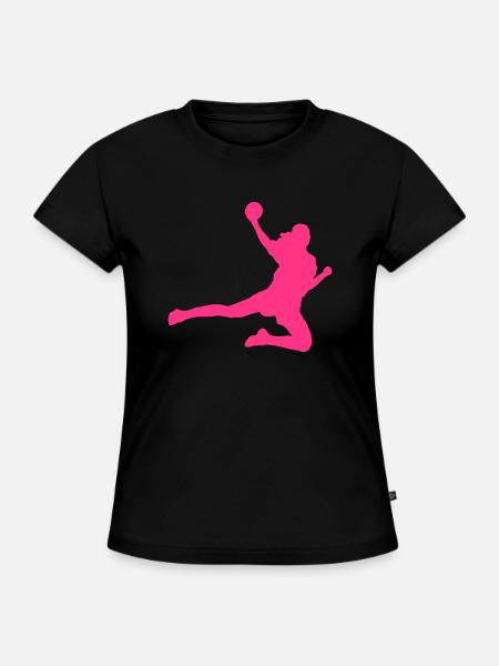 Handball - SLIM FIT Frauen Organic T-Shirt - Schwarz