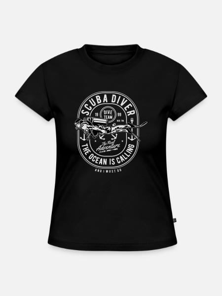 Tauchen - SLIM FIT Frauen Organic T-Shirt - Schwarz