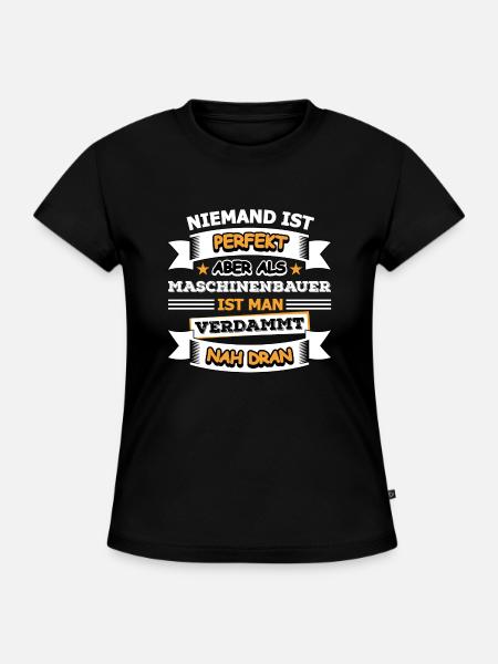 Maschinenbauer - SLIM FIT Frauen Organic T-Shirt - Schwarz