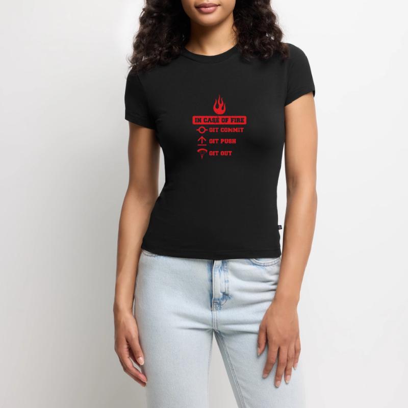In case of fire: git commit, git push, git out SLIM FIT Frauen Organic T-Shirt