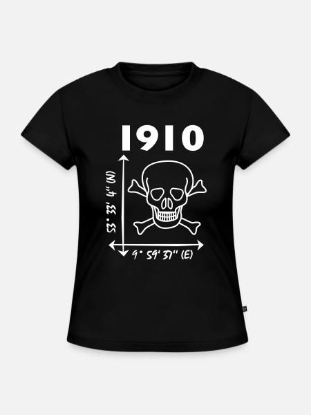 St. Pauli - SLIM FIT Frauen Organic T-Shirt - Schwarz