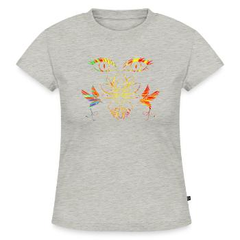 Zen face - SLIM FIT Women's Organic T-Shirt - heather grey - Front - Selfina (174cm)