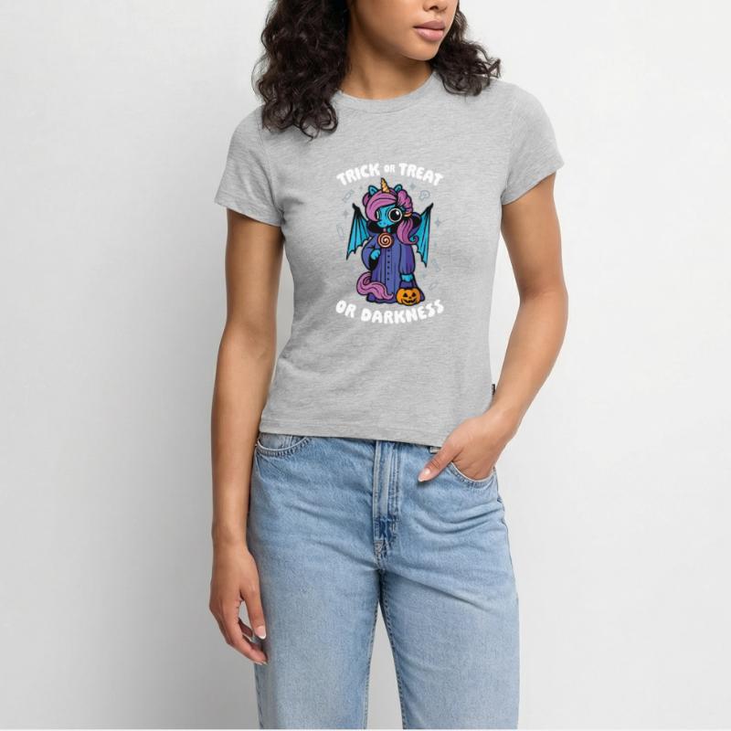 Dunkles süßes Einhorn - Süßes oder Saures oder Dunkelheit SLIM FIT Frauen Organic T-Shirt