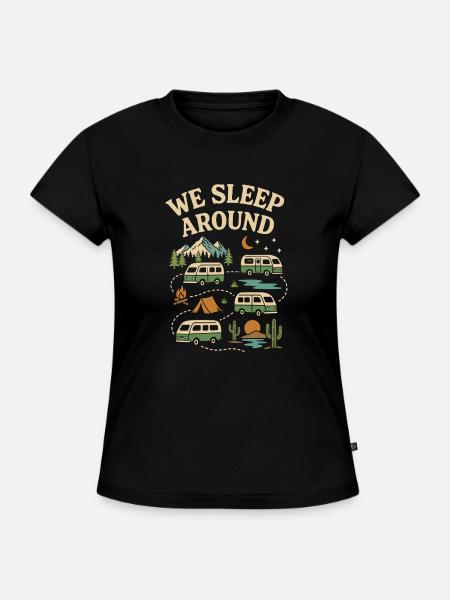 Wir schlafen herum - SLIM FIT Frauen Organic T-Shirt - Schwarz
