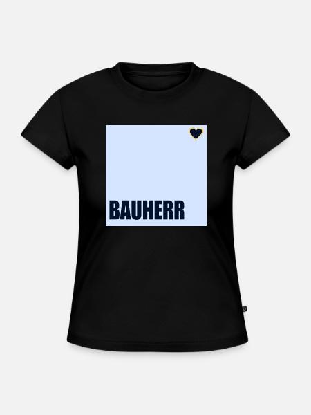 HAUSBAU BAUHERR HERZ - SLIM FIT Frauen Organic T-Shirt - Schwarz