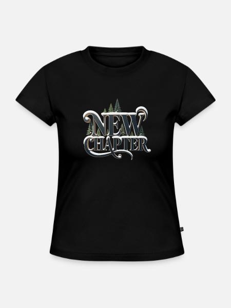 Neues Kapitel Winterwald - SLIM FIT Frauen Organic T-Shirt - Schwarz