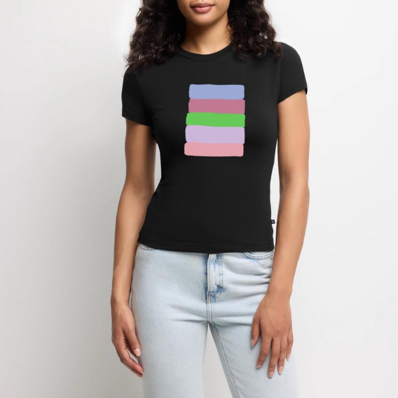 Pastellstreifen-Stack SLIM FIT Frauen Organic T-Shirt