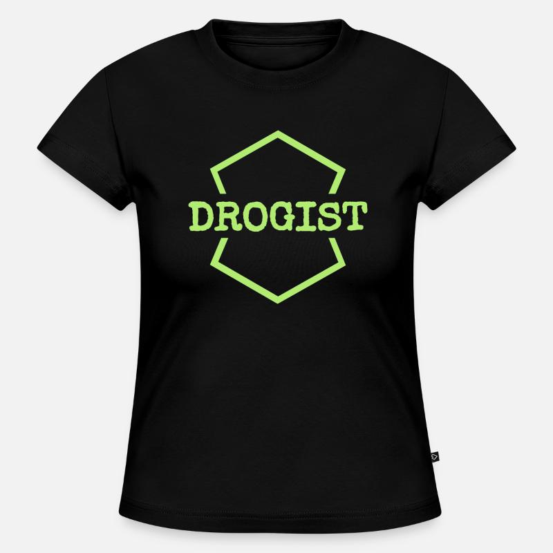 Apoteker-neon-hex-logo - Økologisk dame T-shirt SLIM FIT - sort