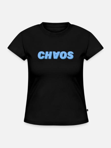 CHAOS - SLIM FIT Frauen Organic T-Shirt - Schwarz
